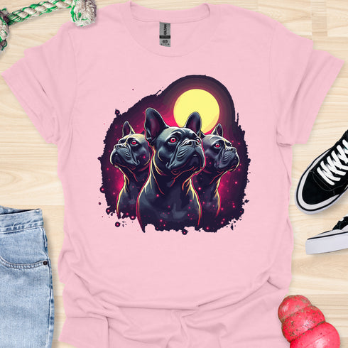 Bulldog & Moon - V2 - Stylish Red Eye T-Shirt